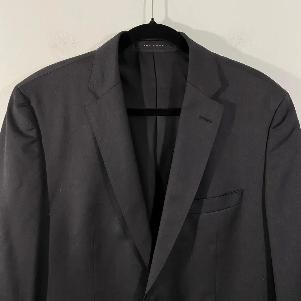 BOSS Hugo Boss Men's Dark Grey Reda Super 100 Virgin Wool Blazer Size 40S